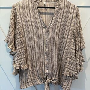 Striped Gray Women's Top